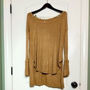 Free People Rib Knit Long Sleeve Top